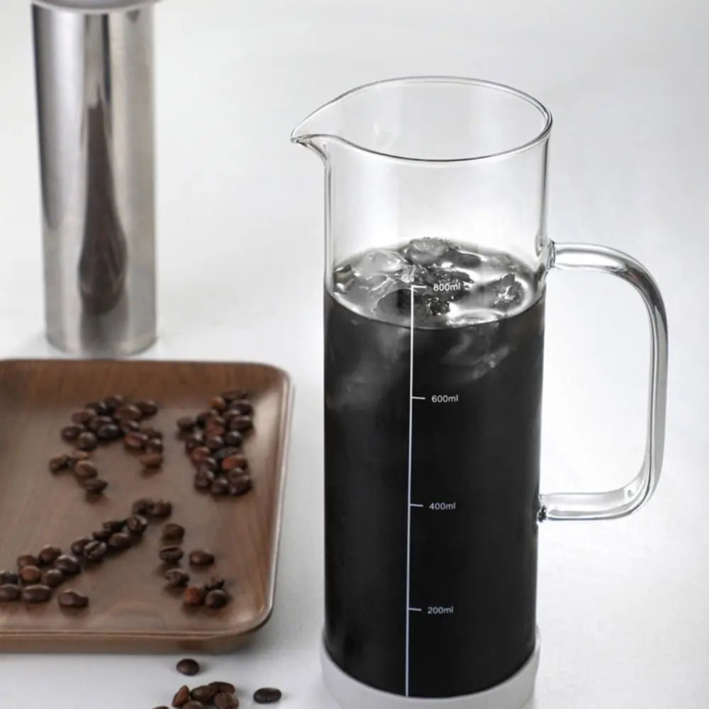 Round glass cold brew coffee pot