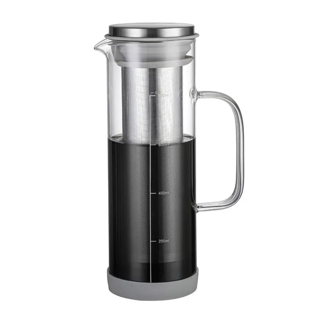 Round glass cold brew coffee pot