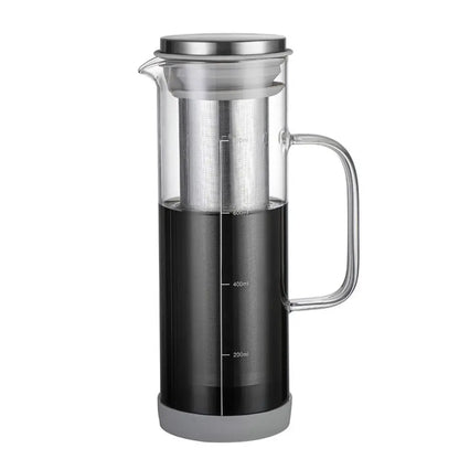 Round glass cold brew coffee pot