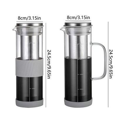 Round glass cold brew coffee pot